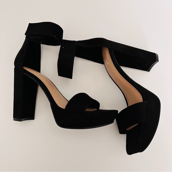 Mix No. 6 black heels microsuede platform - Picture 3 of 5